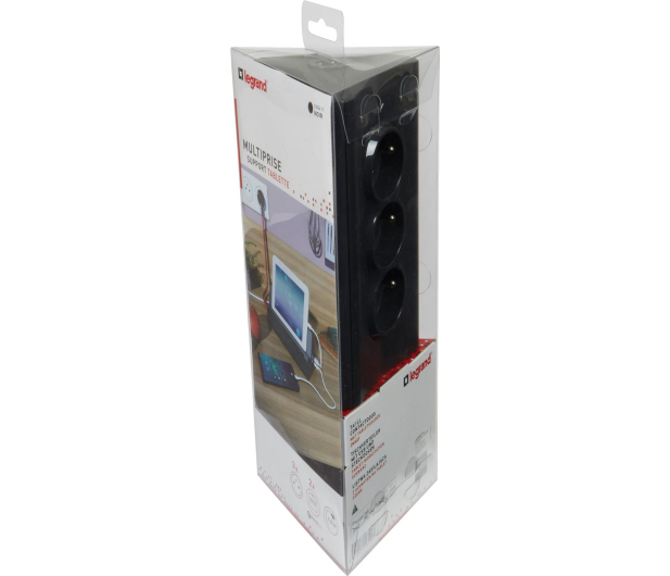 LEGRAND Przedłużacz tab 3x2P+Z +2USB Czarny 1,5m 050411 - 1047081 - zdjęcie 5